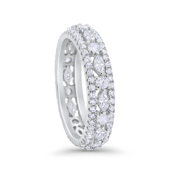 Full Eternity Rings Marquise Ring Simulated Cubic Zirconia 925 Sterling Silver